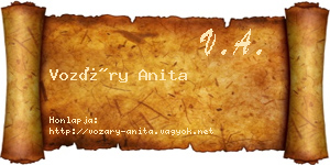 Vozáry Anita névjegykártya