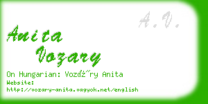 anita vozary business card